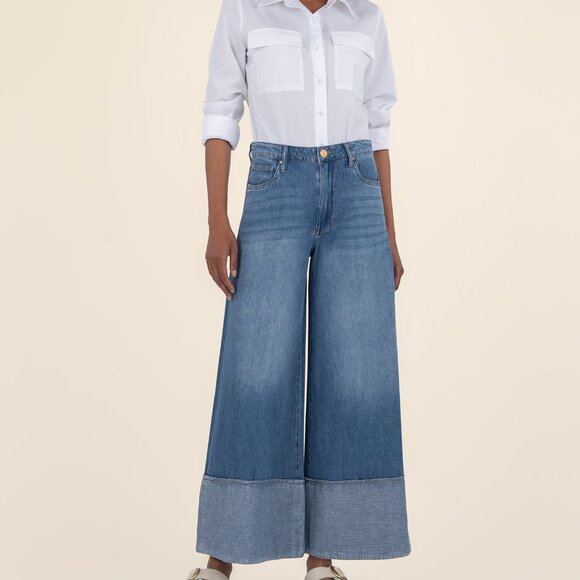 Kut from the Kloth Blake Crop Wide Leg Size 22 / Medium Wash